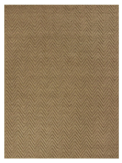 2' X 4' Natural And Brown Jute Chevron Hand Woven Area Rug
