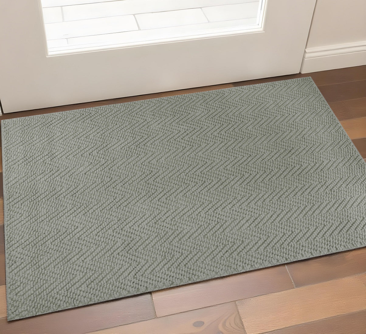 7' Gray Handmade Runner Rug