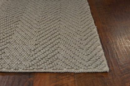 2' X 4' Gray Jute Chevron Hand Woven Area Rug