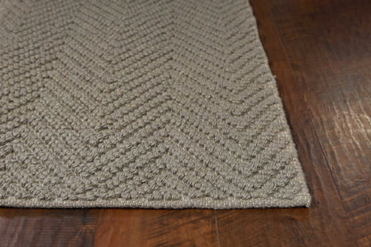 2' X 4' Gray Jute Chevron Hand Woven Area Rug
