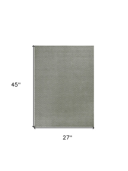 7' Gray Handmade Runner Rug