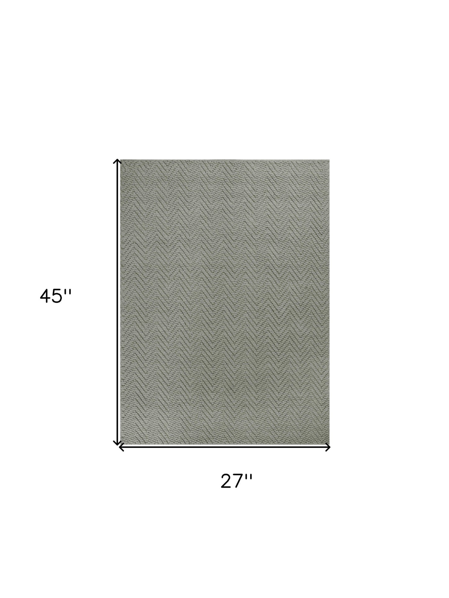 2' X 4' Gray Jute Chevron Hand Woven Area Rug