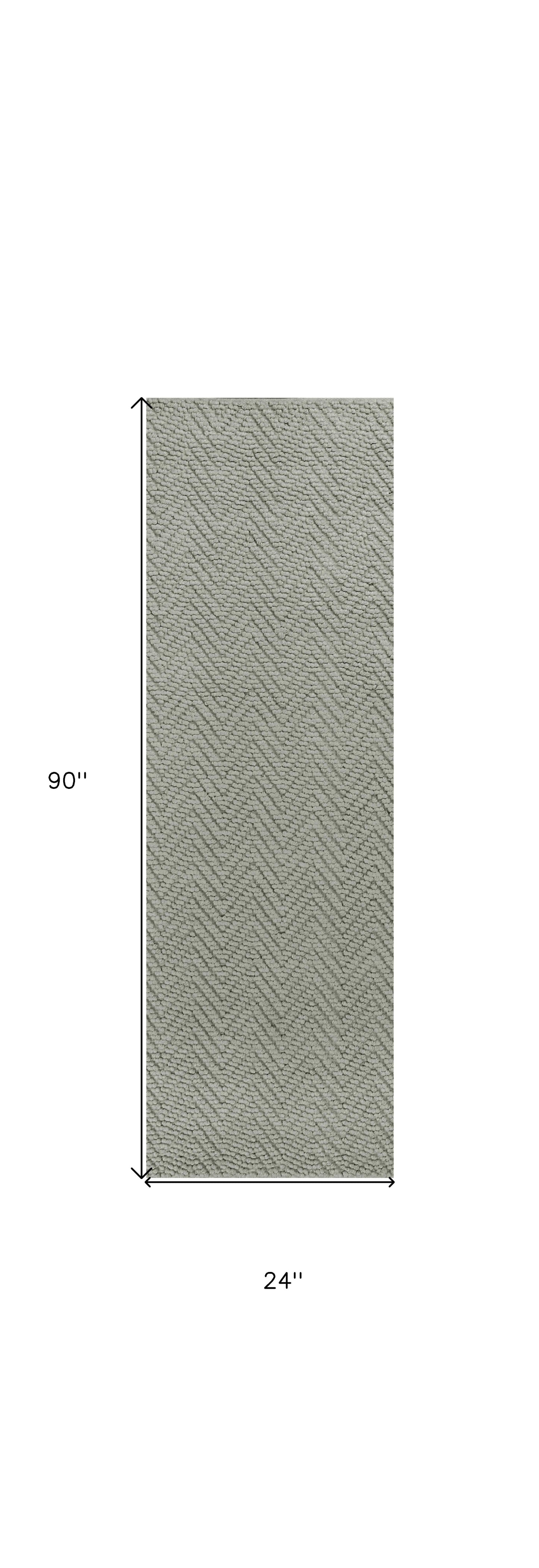 2' X 4' Gray Jute Chevron Hand Woven Area Rug