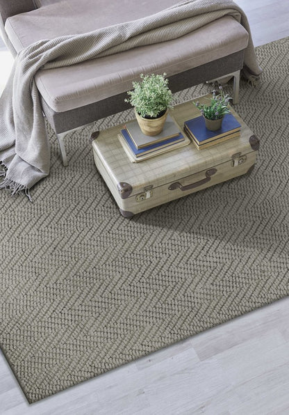 2' X 4' Gray Jute Chevron Hand Woven Area Rug