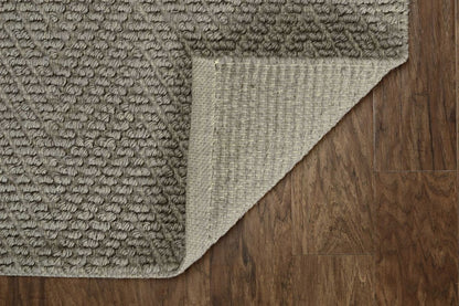 2' X 4' Gray Jute Chevron Hand Woven Area Rug