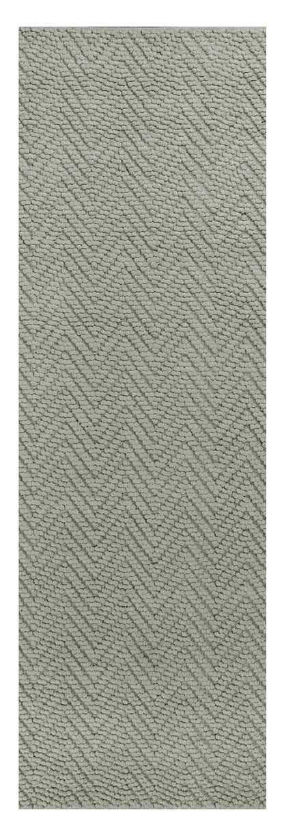 2' X 4' Gray Jute Chevron Hand Woven Area Rug