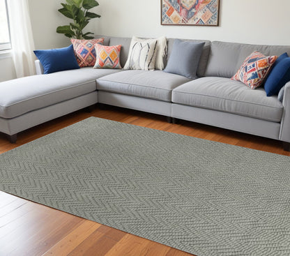 7' Gray Handmade Runner Rug