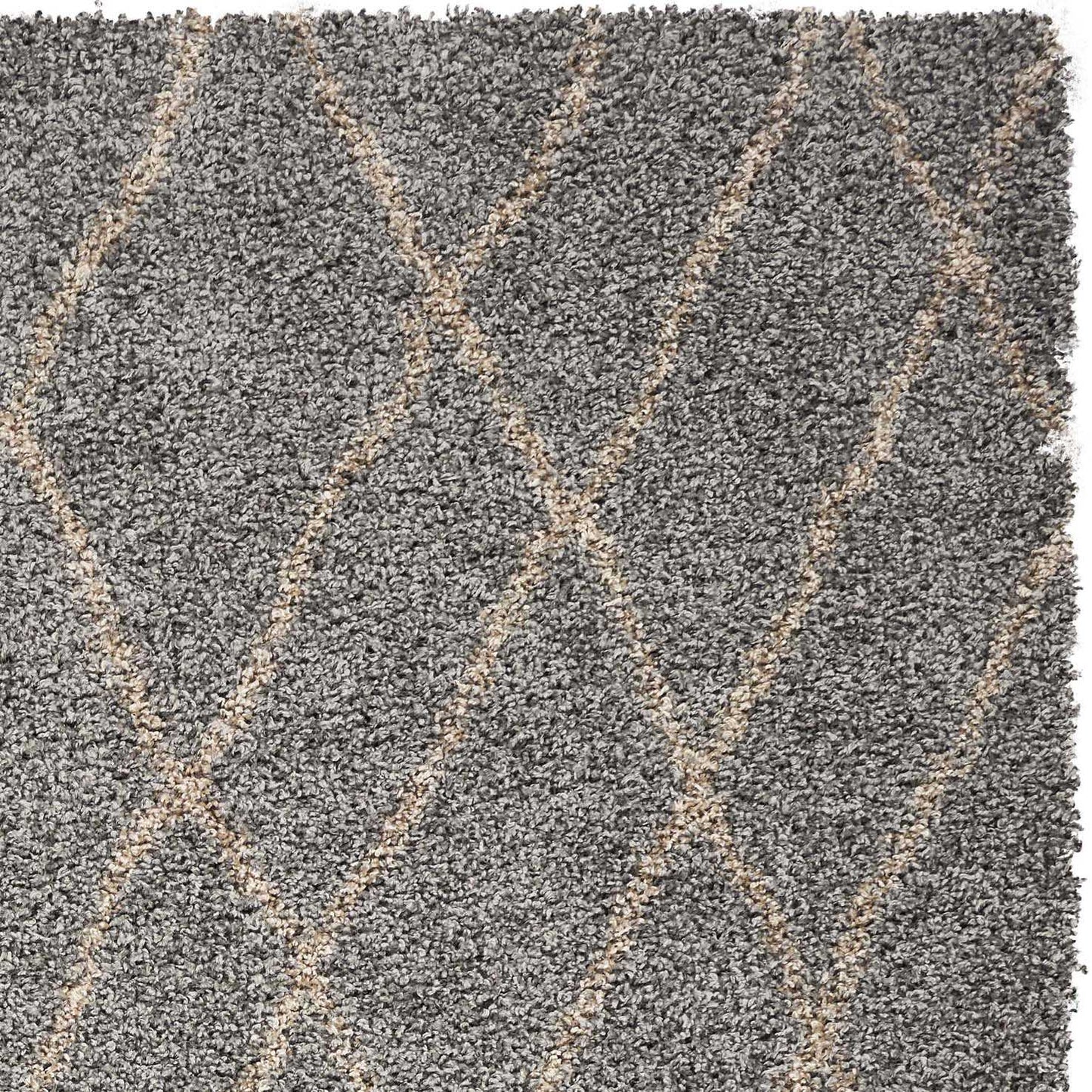 8' X 11' Slate Gray and Tan Abstract Shag Area Rug