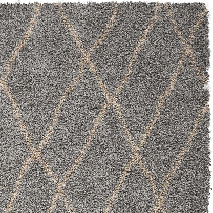 8' X 11' Slate Gray and Tan Abstract Shag Area Rug