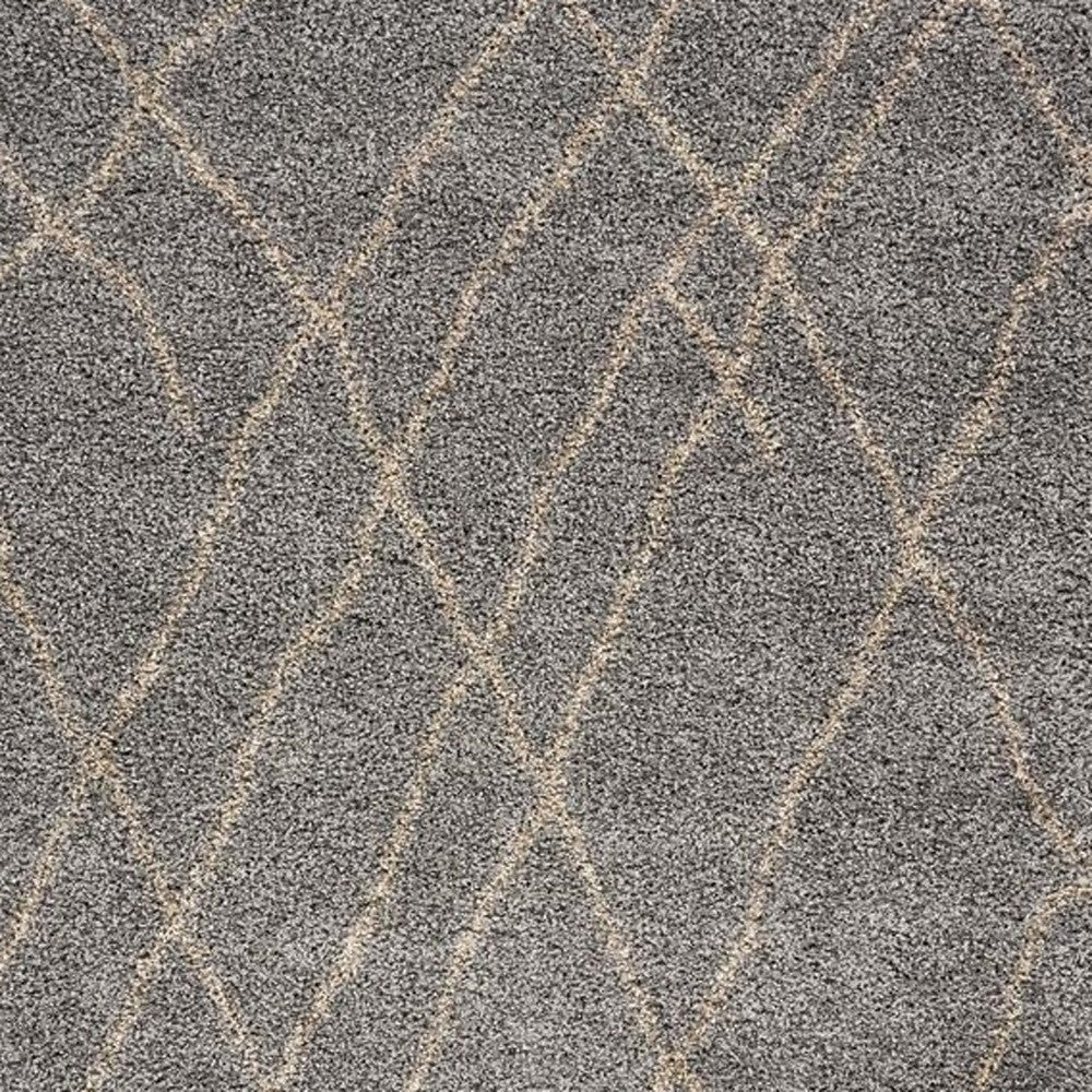 8' X 11' Slate Gray and Tan Abstract Shag Area Rug