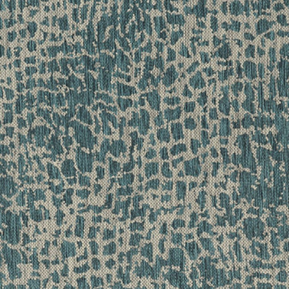 5' X 8' Teal Blue Abstract Indoor Outdoor Area Rug