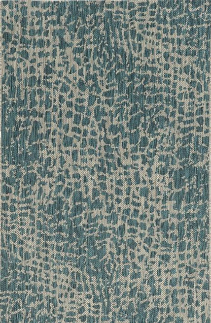 5' X 8' Teal Blue Abstract Indoor Outdoor Area Rug