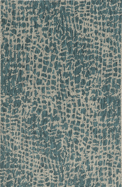 3' X 4' Teal Blue Abstract Indoor Outdoor Area Rug