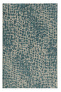 8' Teal Blue Abstract Indoor Outdoor Area Rug