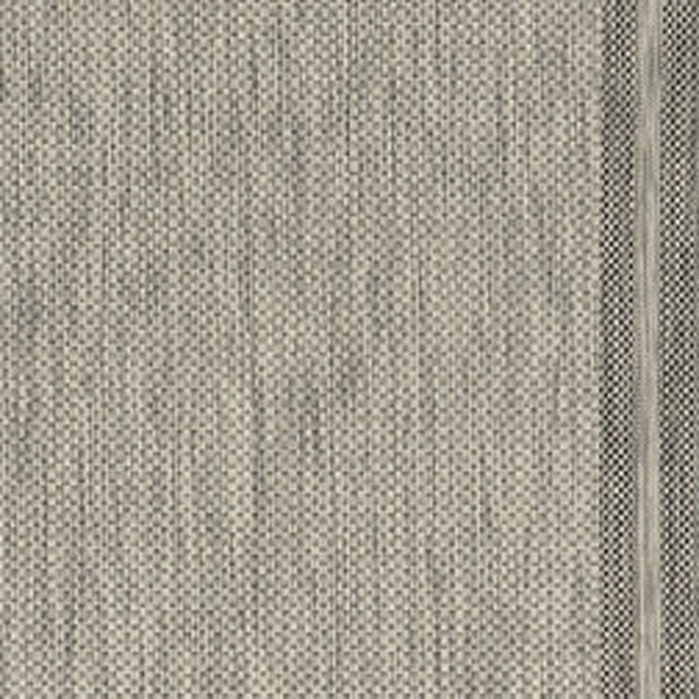 8' X 8' Gray Round Striped Indoor Outdoor Area Rug