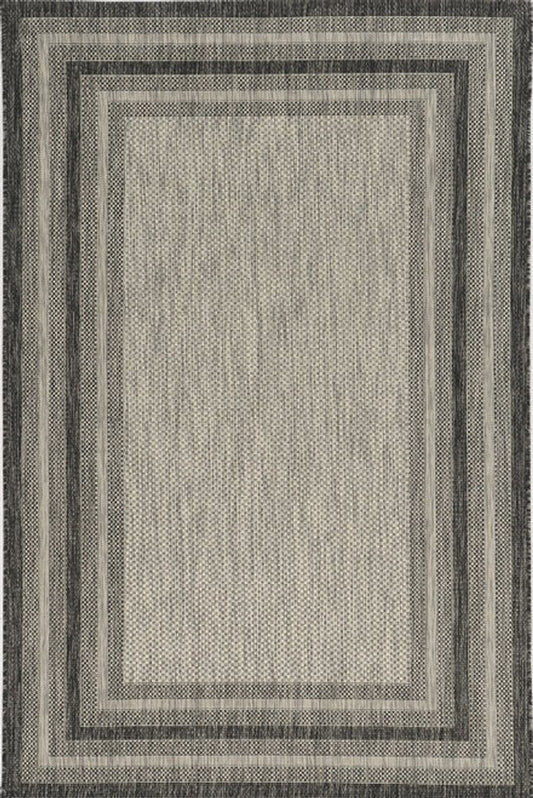 3' X 4' Gray Striped Indoor Outdoor Area Rug