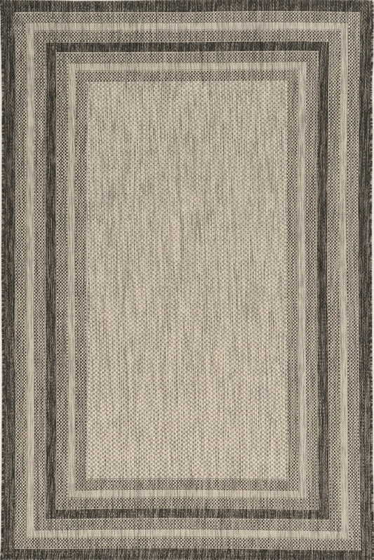 3' X 5' Grey Polypropylene Area Rug