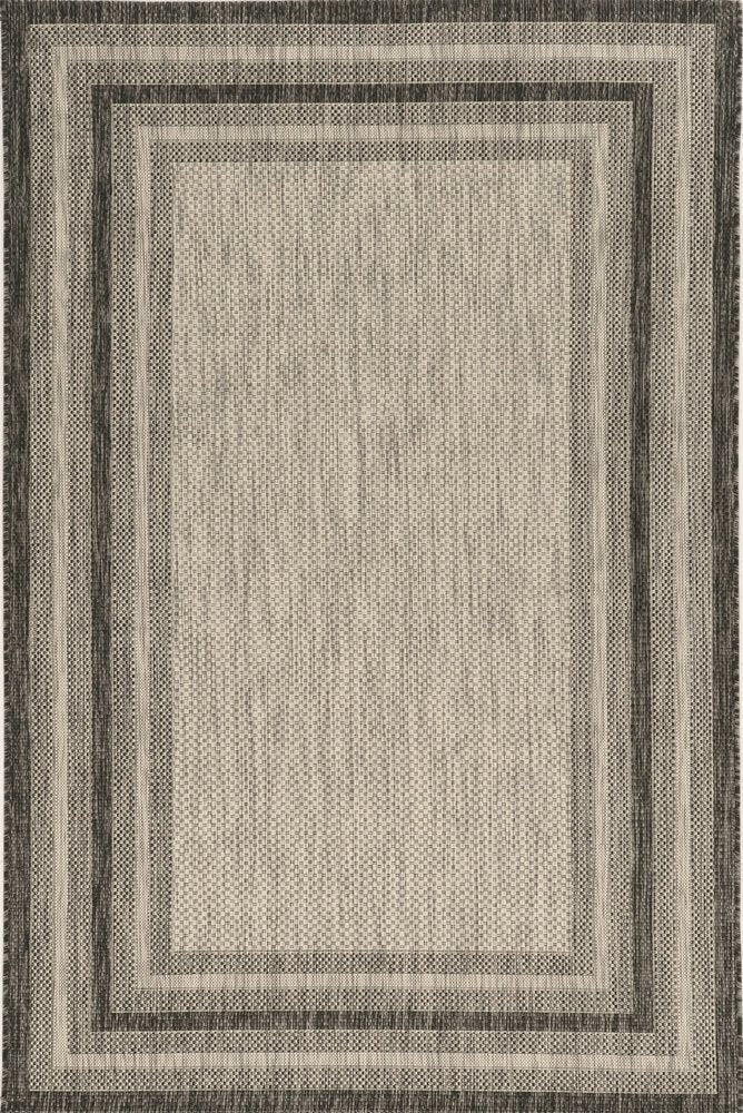 5' X 8'  Grey Bordered Area Rug