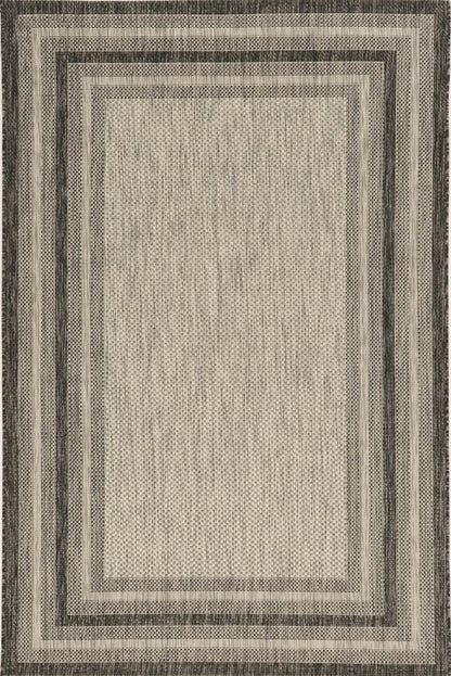 5' X 8'  Grey Bordered Area Rug
