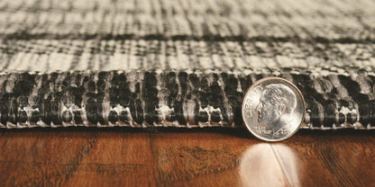 5' X 8'  Grey Bordered Area Rug