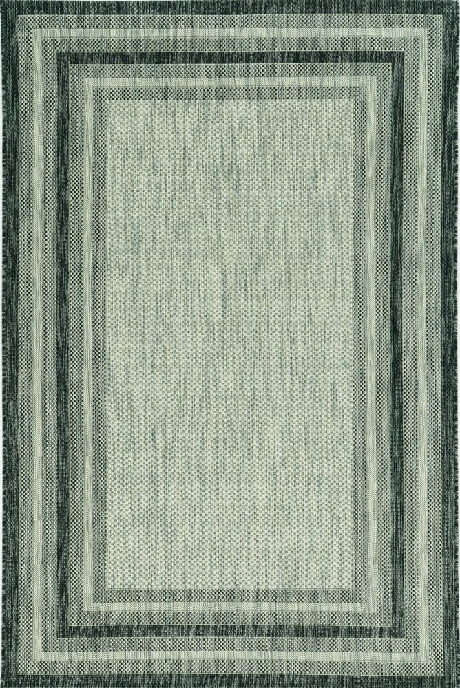 5' X 8'  Grey Bordered Area Rug