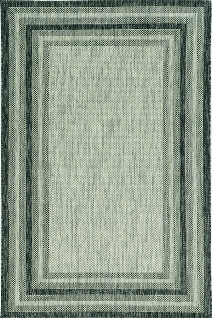 5' X 8'  Grey Bordered Area Rug