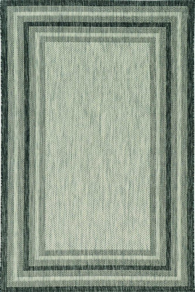 5' X 8'  Grey Bordered Area Rug
