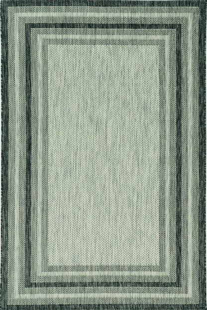 5' X 8'  Grey Bordered Area Rug