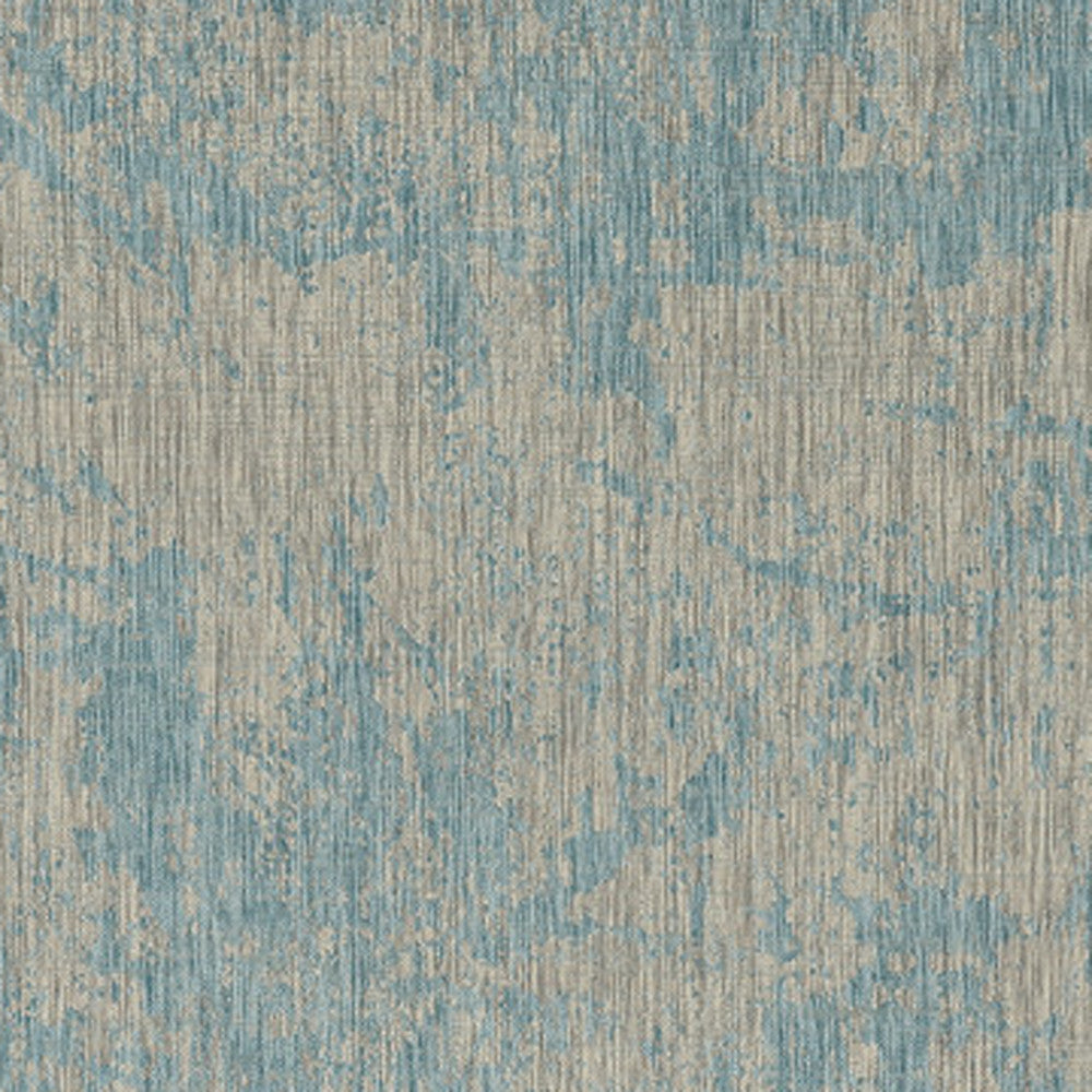 8' X 11' Teal Blue Abstract Indoor Outdoor Area Rug