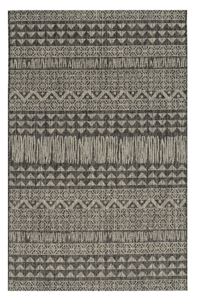 8' X 11' Charcoal Southwestern Indoor Outdoor Area Rug