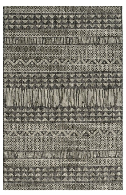 3' X 5' Charcoal And Gray Tribal Area Rug