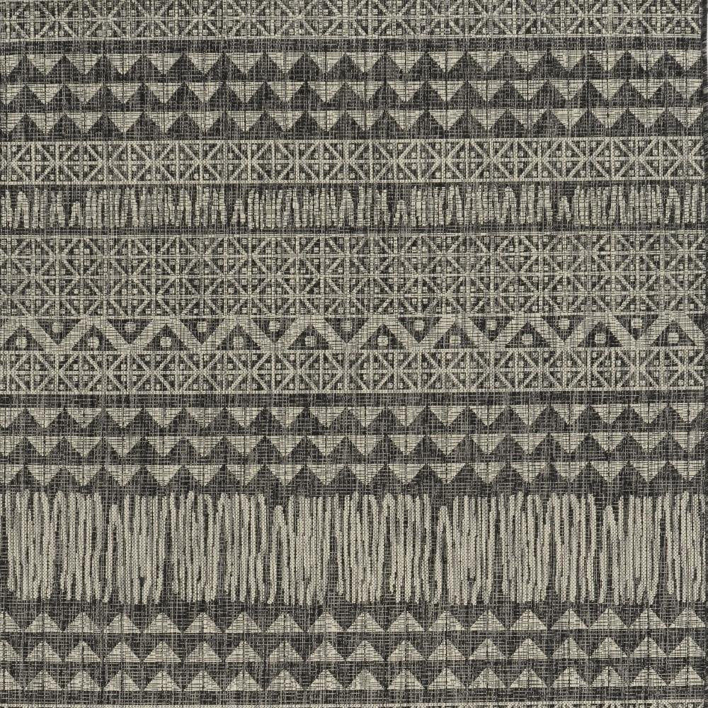 3' X 5' Charcoal And Gray Tribal Area Rug