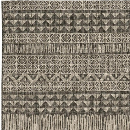 3' X 5' Charcoal And Gray Tribal Area Rug