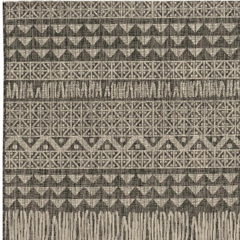 3' X 5' Charcoal And Gray Tribal Area Rug