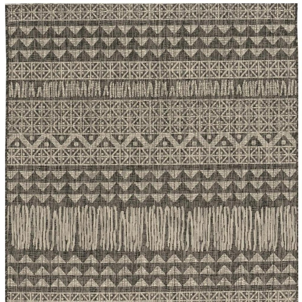 3' X 5' Charcoal And Gray Tribal Area Rug