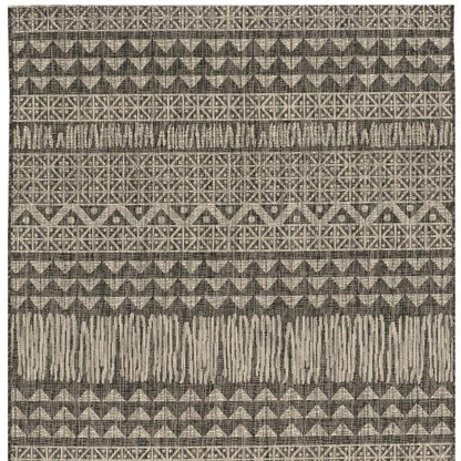 3' X 5' Charcoal And Gray Tribal Area Rug