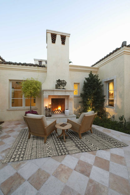 5' X 8' Charcoal And Gray Tribal Area Rug