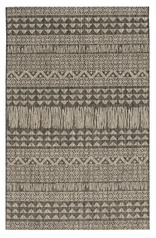 3' X 5' Charcoal And Gray Tribal Area Rug