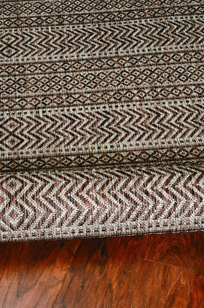 5' X 8' Brown Southwestern Indoor Outdoor Area Rug