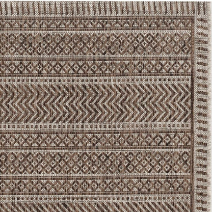 5' X 8' Brown Southwestern Indoor Outdoor Area Rug