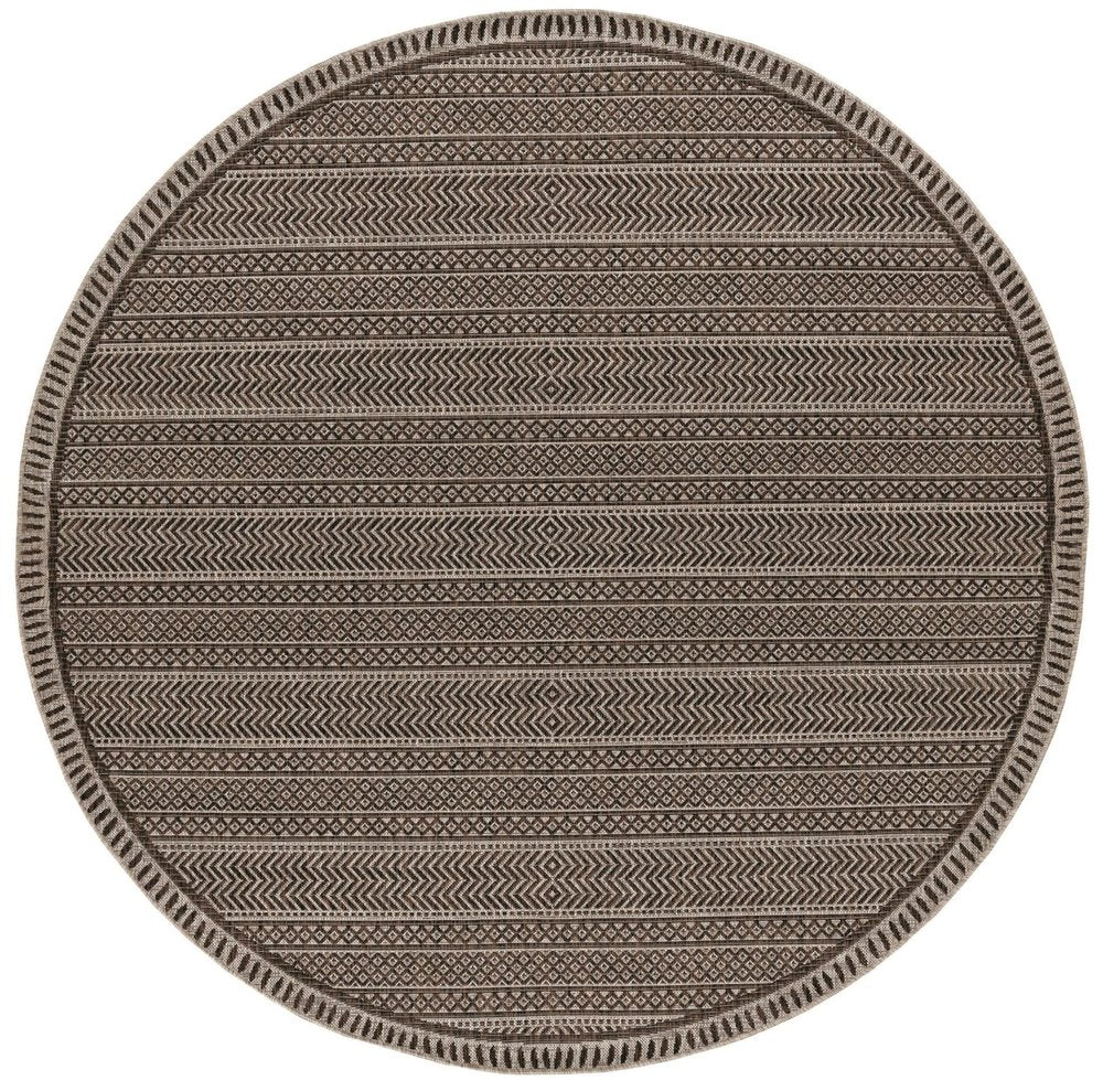 5' X 8' Brown Southwestern Indoor Outdoor Area Rug