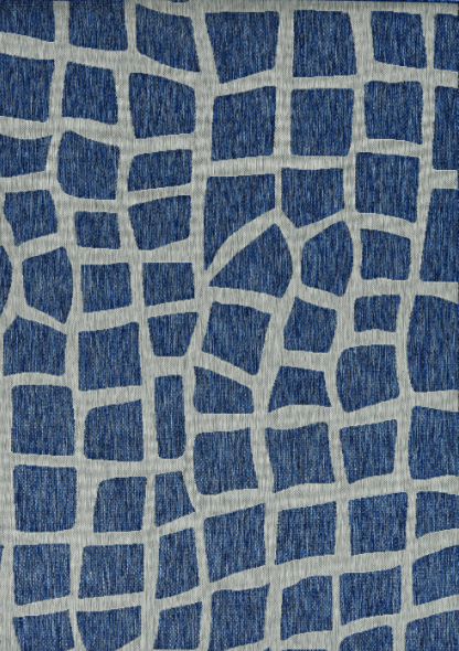 3' X 4' Blue And Gray Abstract Indoor Outdoor Area Rug