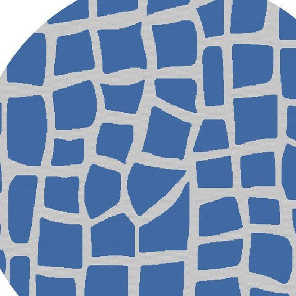 3' X 4' Blue And Gray Abstract Indoor Outdoor Area Rug
