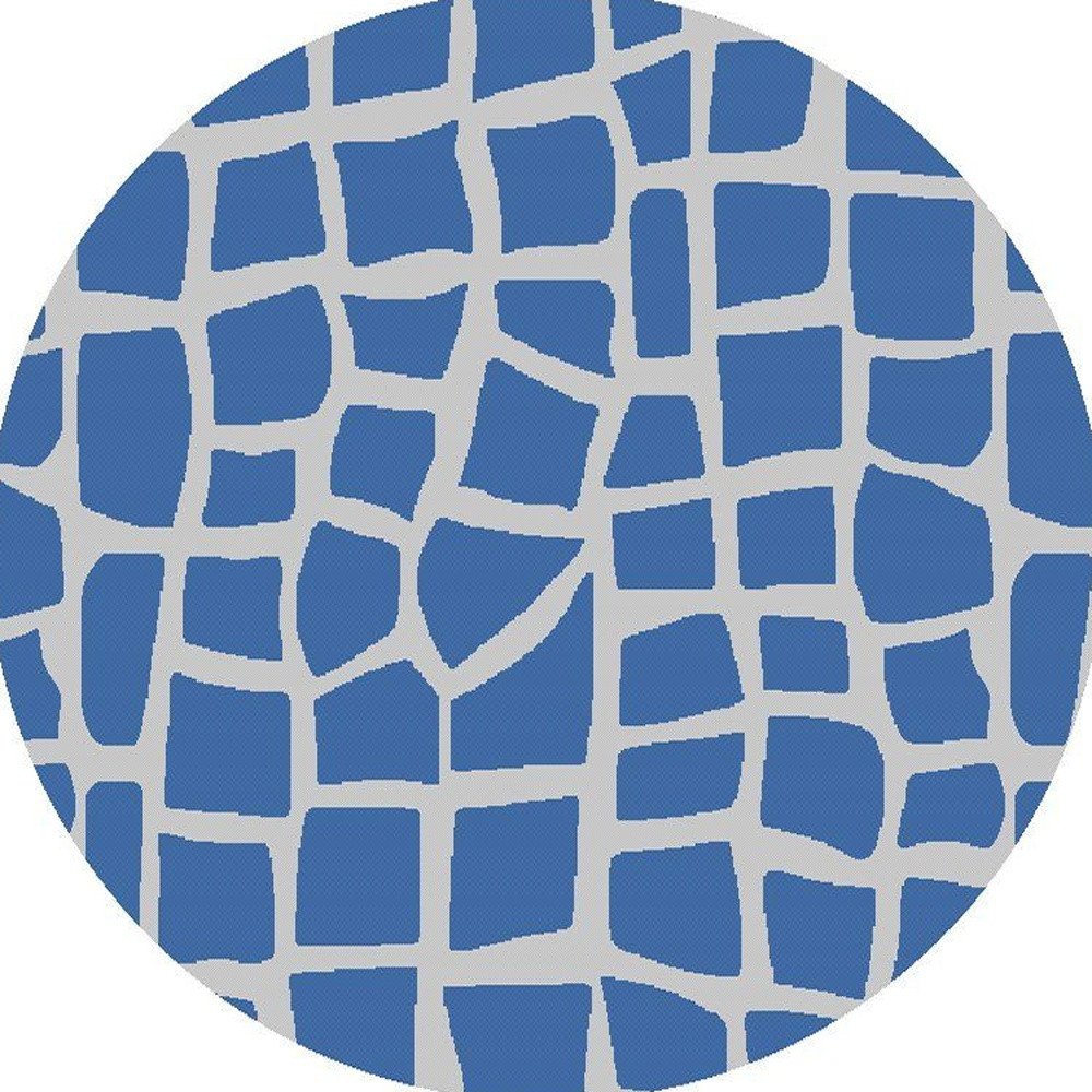 3' X 4' Blue And Gray Abstract Indoor Outdoor Area Rug