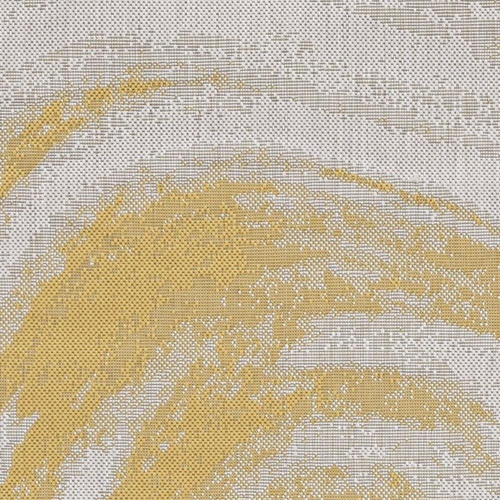 3' X 5' Gold and Ivory Abstract Area Rug