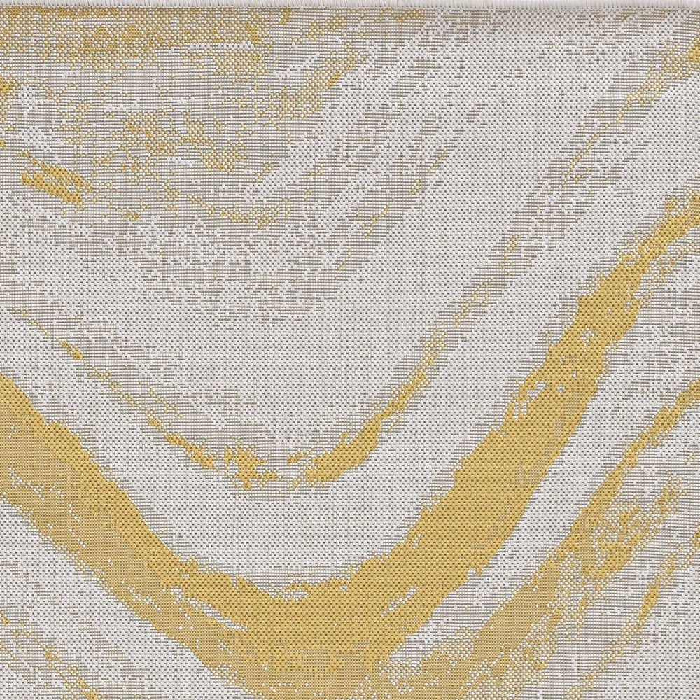 8' X 11' Ivory And Gold Abstract Area Rug