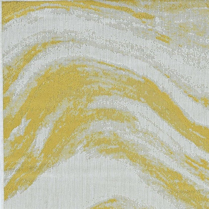3' X 5' Gold and Ivory Abstract Area Rug