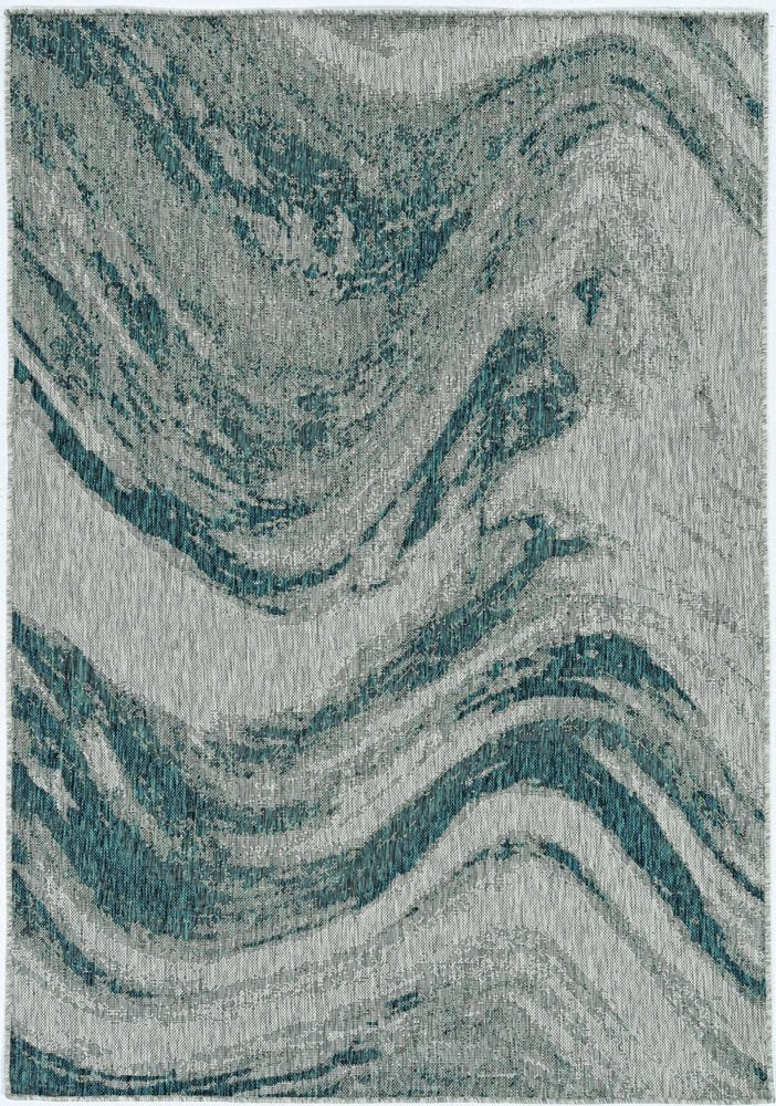 8' Gray Abstract Indoor Outdoor Area Rug