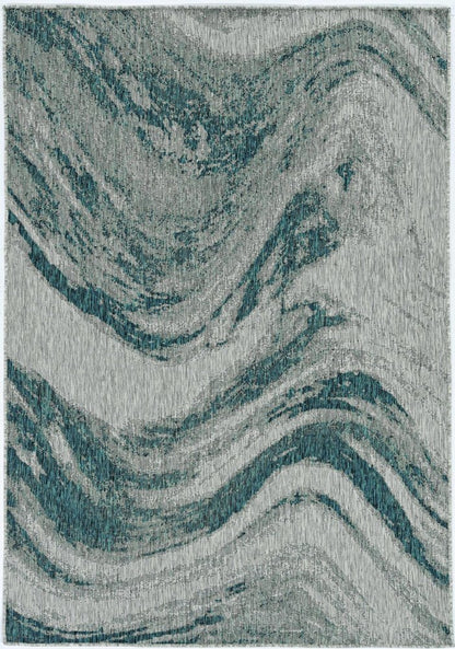 8' Gray Abstract Indoor Outdoor Area Rug