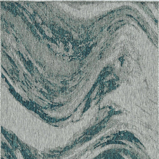 3' X 5' Gray Abstract Indoor Outdoor Area Rug
